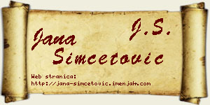 Jana Simčetović vizit kartica